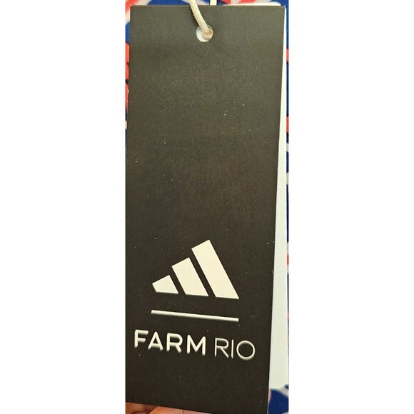 Adidas x Farm Rio Crop Long Sleeve Train Shirt Blue Red Kaleidoscope Size M NWT - Picture 11 of 13